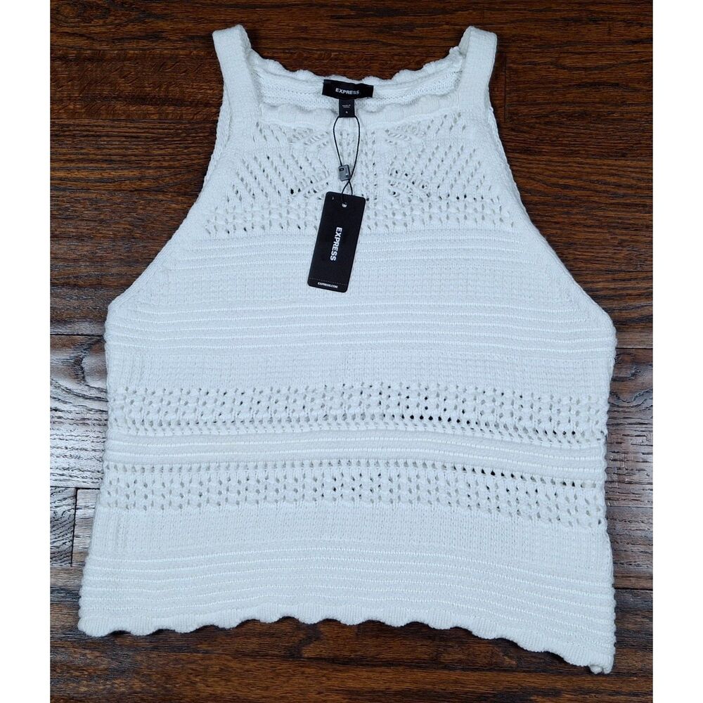 NWT Express Crochet High Neck Tank Top Womens Small